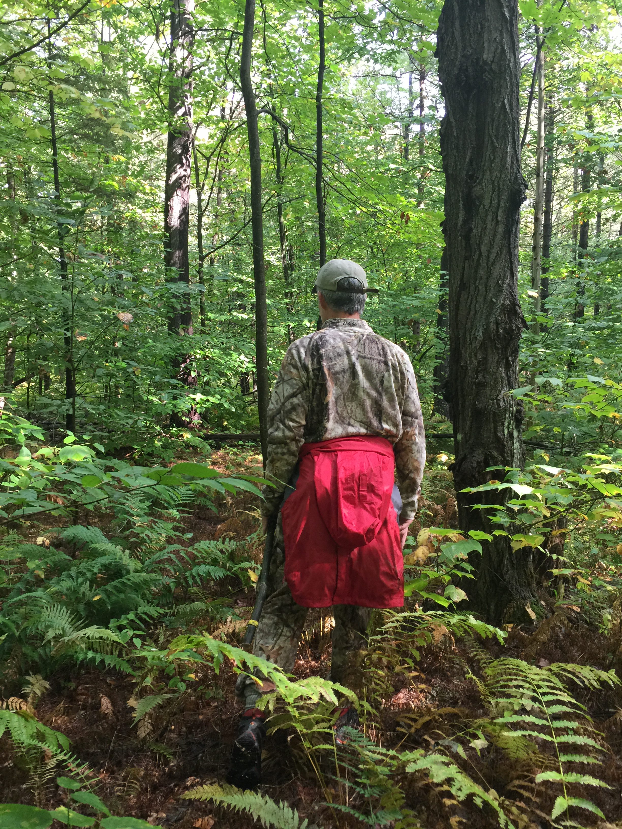 Nate trailing deer in Vermont